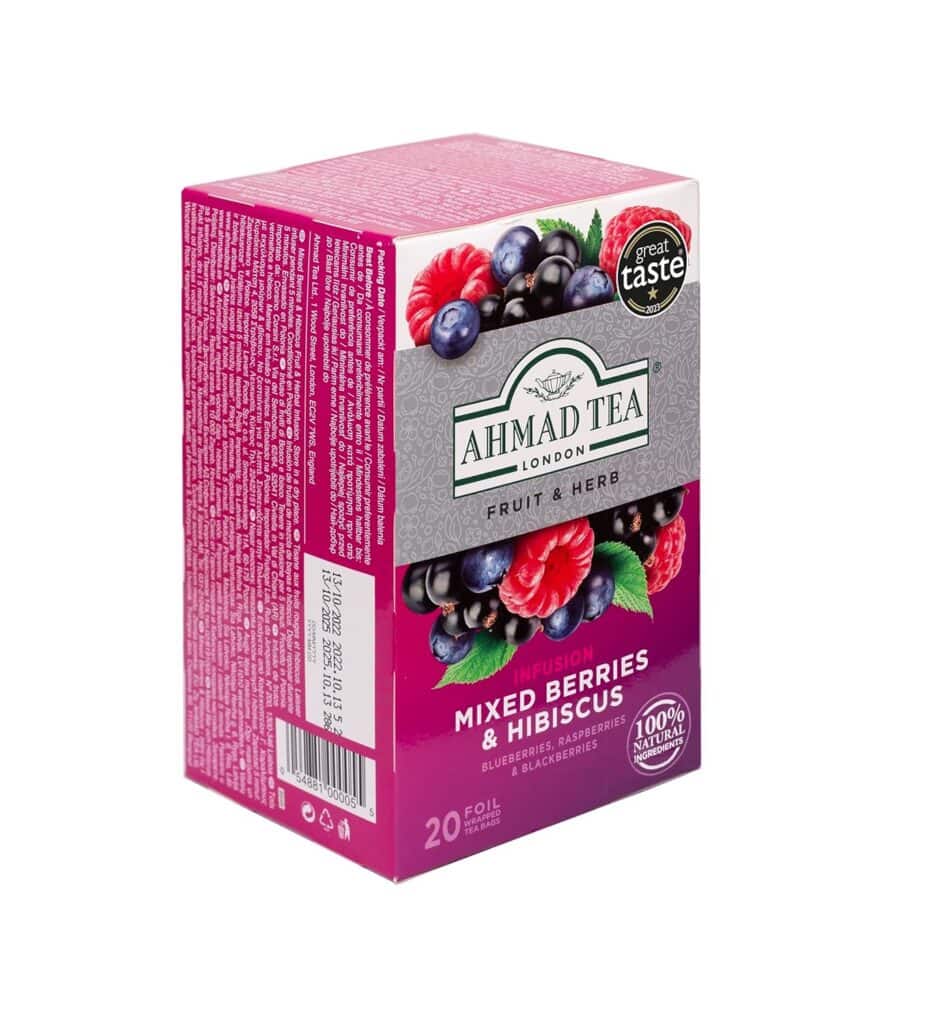 Ahmad Tea, Mixed Berries  Hibiscus, 20 Count (Pack of 6)