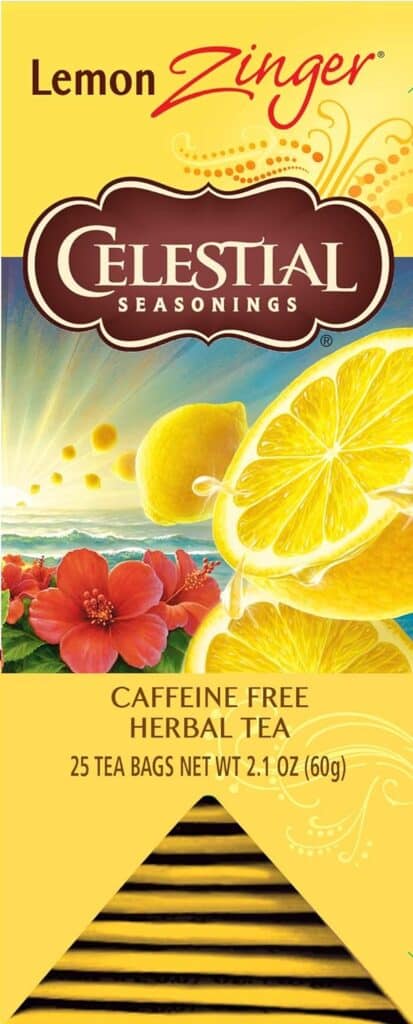 Celestial Seasonings Herbal Tea, Raspberry Zinger, 20 Count (Pack of 6)