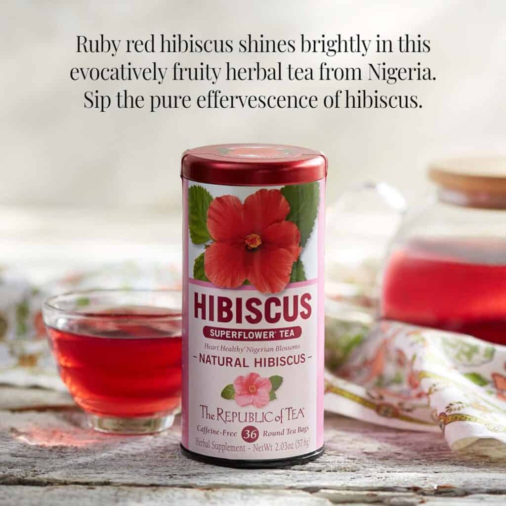 The Republic of Tea Natural Hibiscus Superflower Tea (36 Tea Bags)