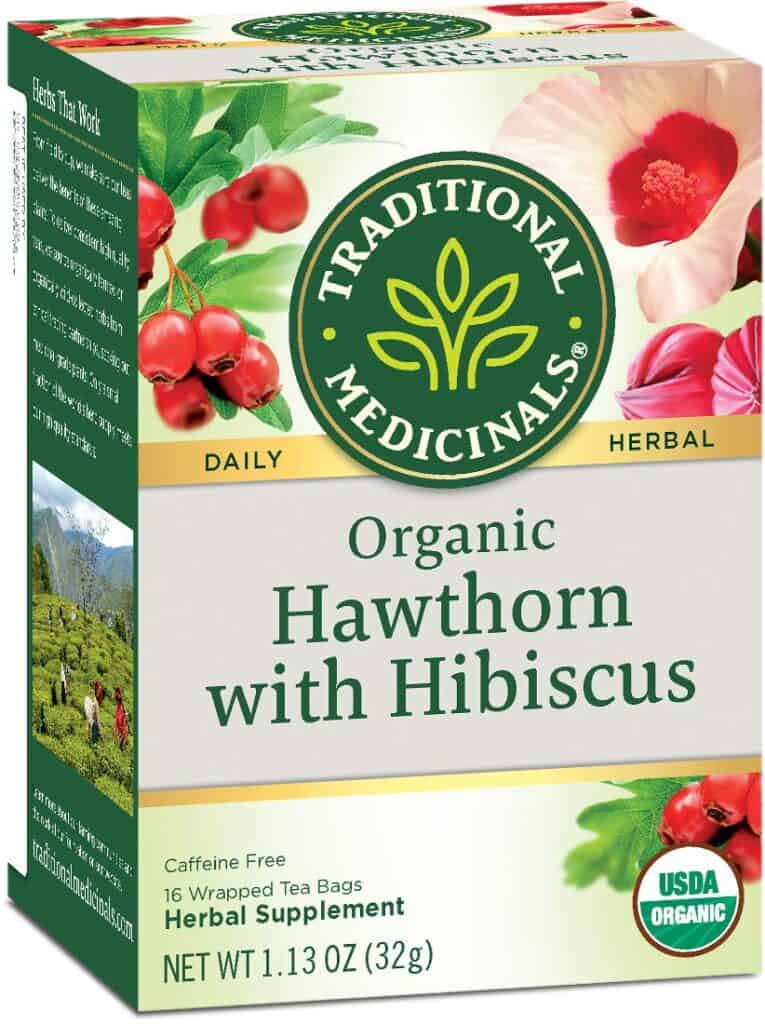 Traditional Medicinals Organic Hawthorn  Hibiscus Herbal Tea, Promotes Heart Health, (Pack of 1) - 16 Tea Bags